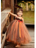 Orange Brown Fall Flower Girl Dress Baby Tutu Dress Orange Brown Fall Flower Girl Dress Baby Tutu Dress